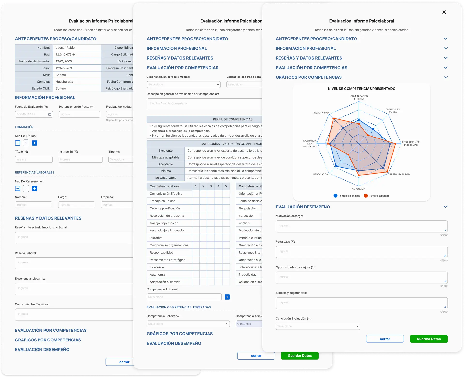 Modal informe psicolaboral